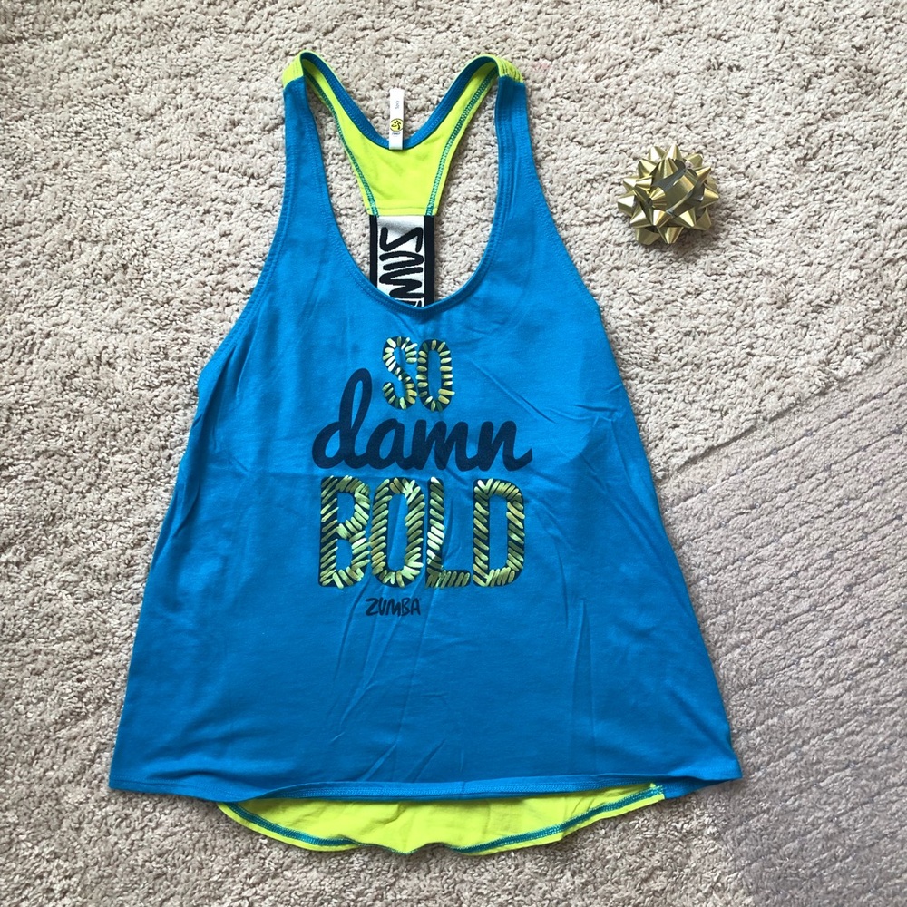 Zumba Blue/Lime Green top